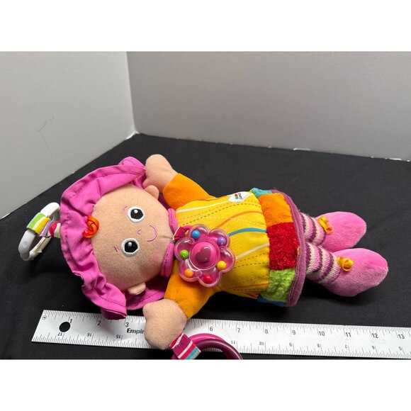 Lamaze Tomy Soft Baby Doll Emily Sensory Developemental Toy With Rattle & Clip - - Picture 2 of 5